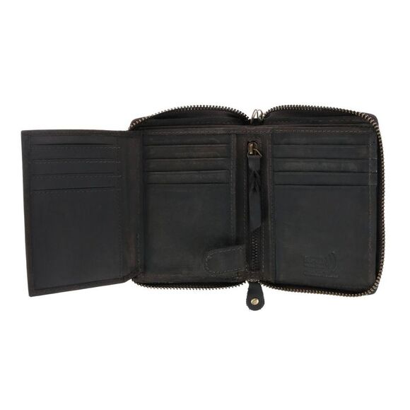 CTM Men's Bifold Zip Around Chain Wallet with Interior Zip - Picture 5 of 5